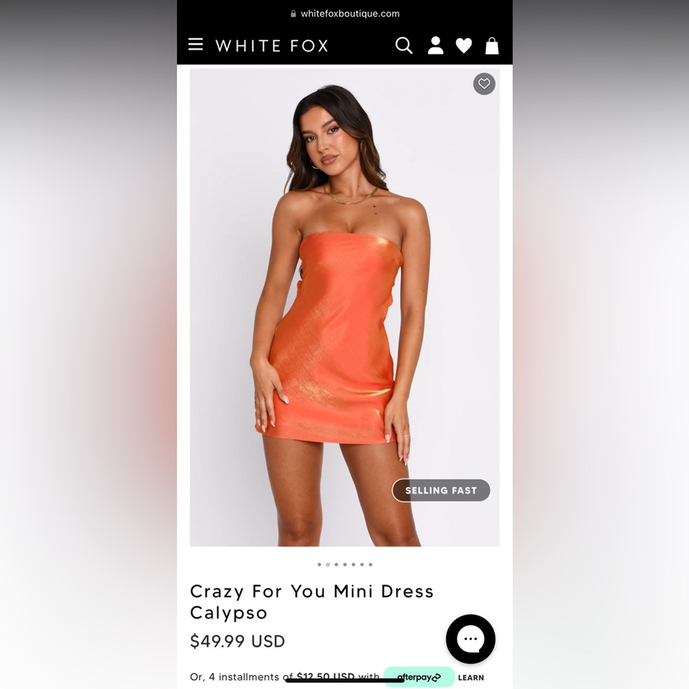 NWT White Fox Crazy For You Mini Dress Calypso Size Large